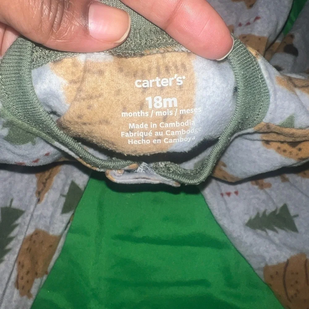 Carter's Bear and Tree Print Footed Onesie 18 Months